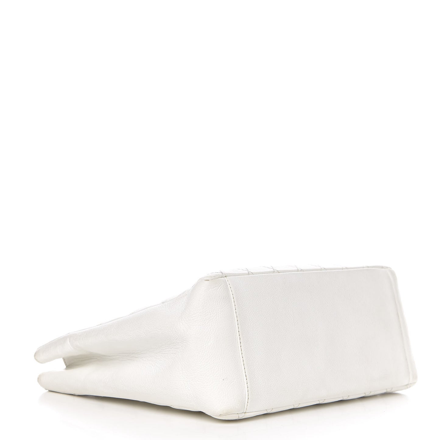 Caviar Quilted Grand Shopping Tote GST White