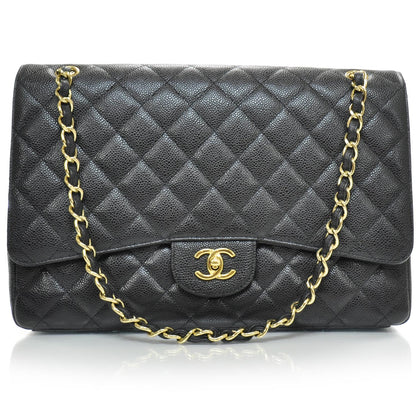 Chanel Caviar Maxi Single Flap Black GHW 1 of 9