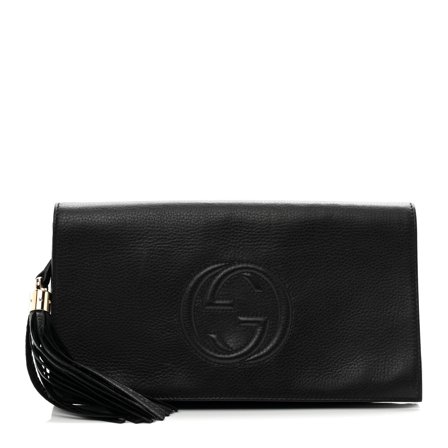 Gucci Pebbled Calfskin Medium Soho Clutch Black 1 of 7