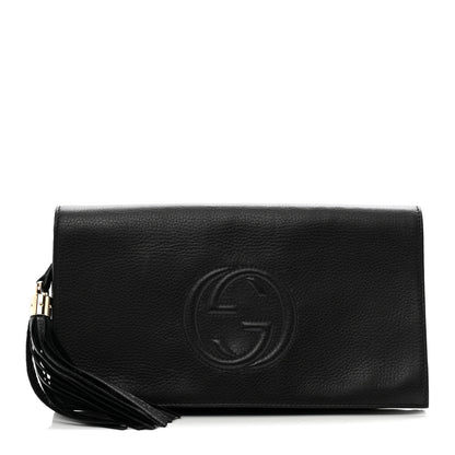 Gucci Pebbled Calfskin Medium Soho Clutch Black 1 of 7