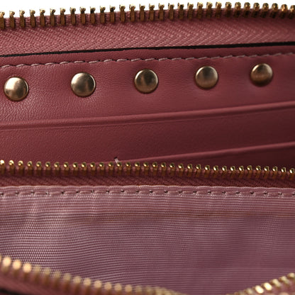 Valentino Garavani Calfskin Rockstud Zip Around Wallet Lipstick 9 of 12