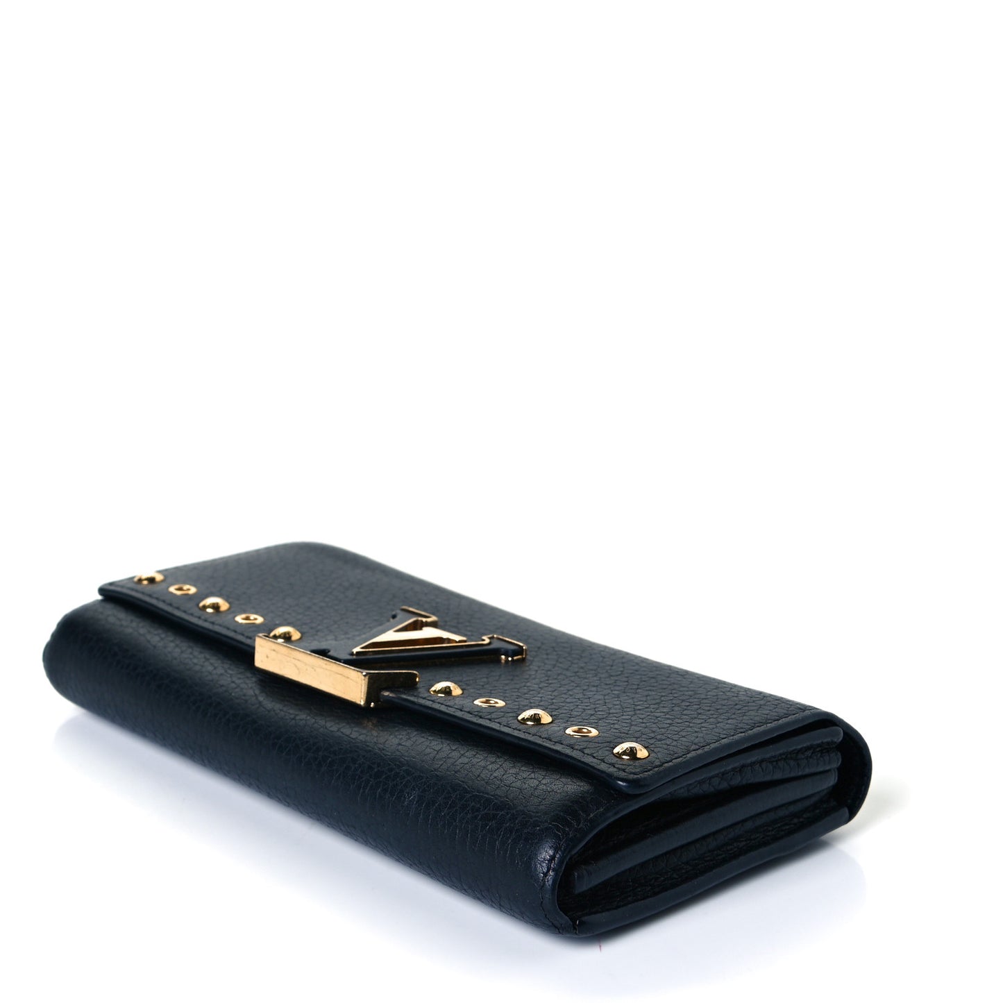Taurillon Capucines Studded Wallet Black