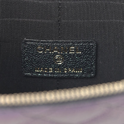 Chanel Iridescent Caviar Quilted Classic Pouch With Handle Black 7 of 8