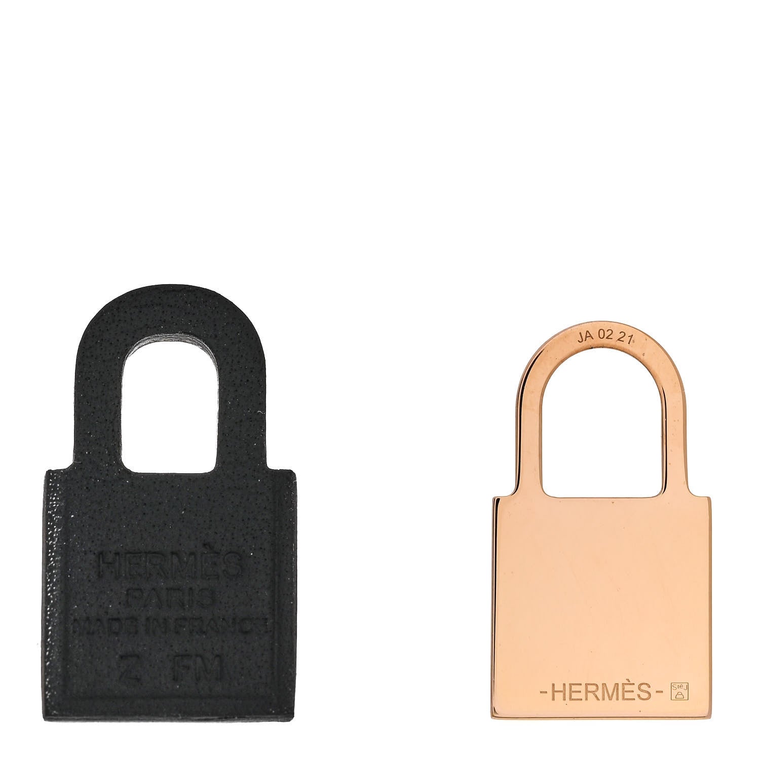 Hermes Rose Gold Swift O'Kelly Earrings Black 4 of 4