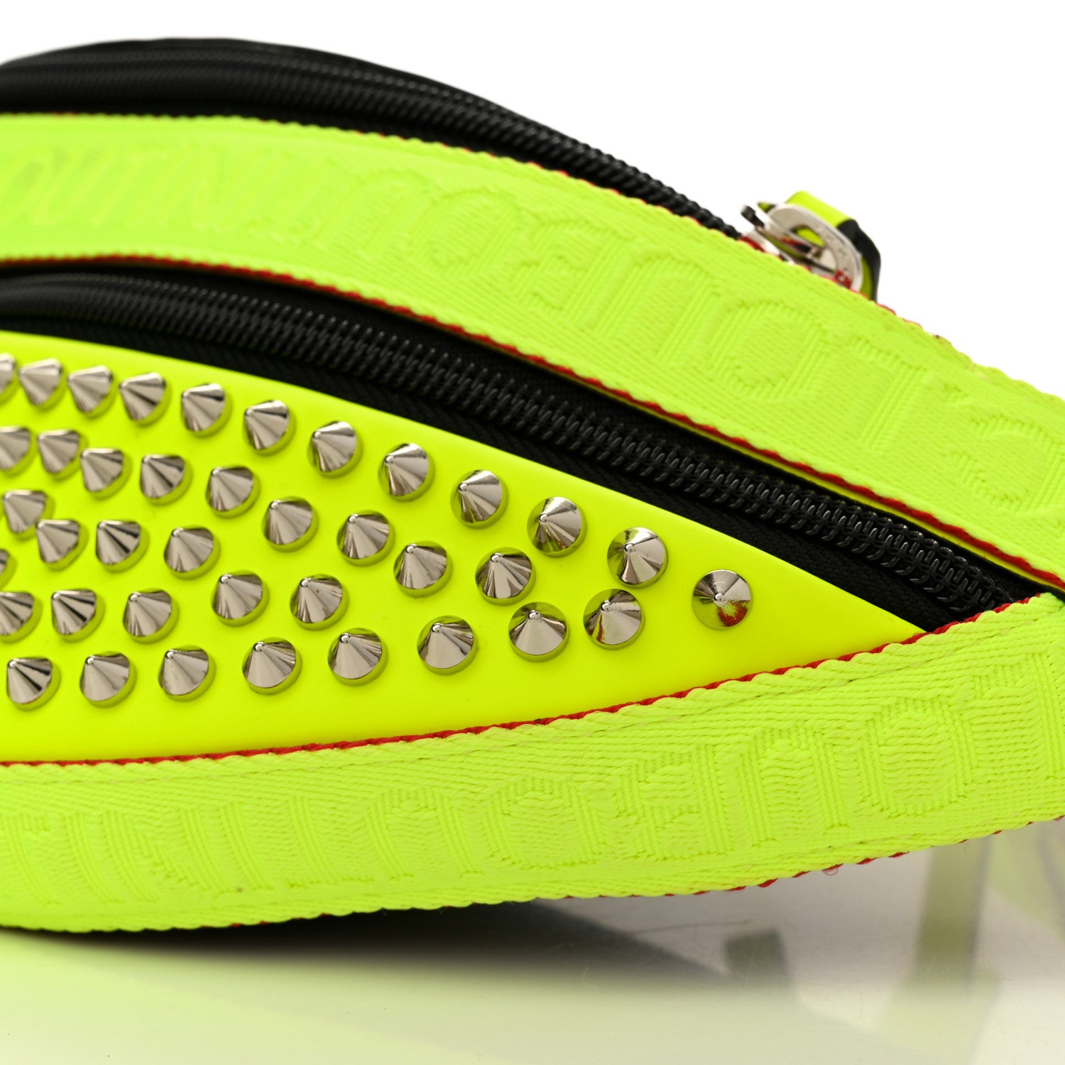 Christian Louboutin Calfskin Spiked ParisnycBelt Bag Fluo Yellow 9 of 10