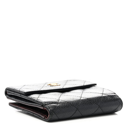 Chanel Caviar Quilted Compact French Flap Wallet Black 4 of 9