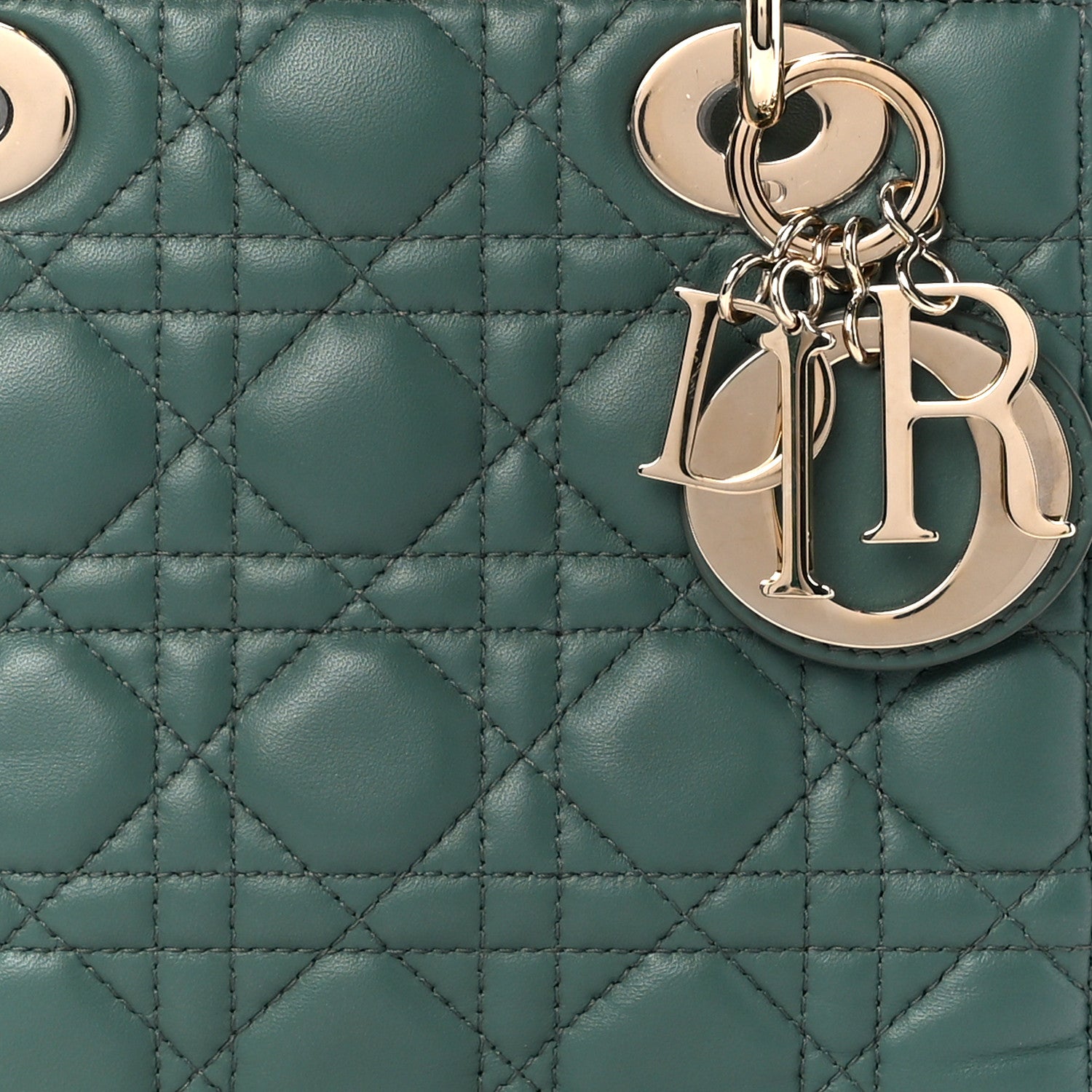 Christian Dior Lambskin Cannage Small My ABCDior Lady Dior Dark Green 9 of 11