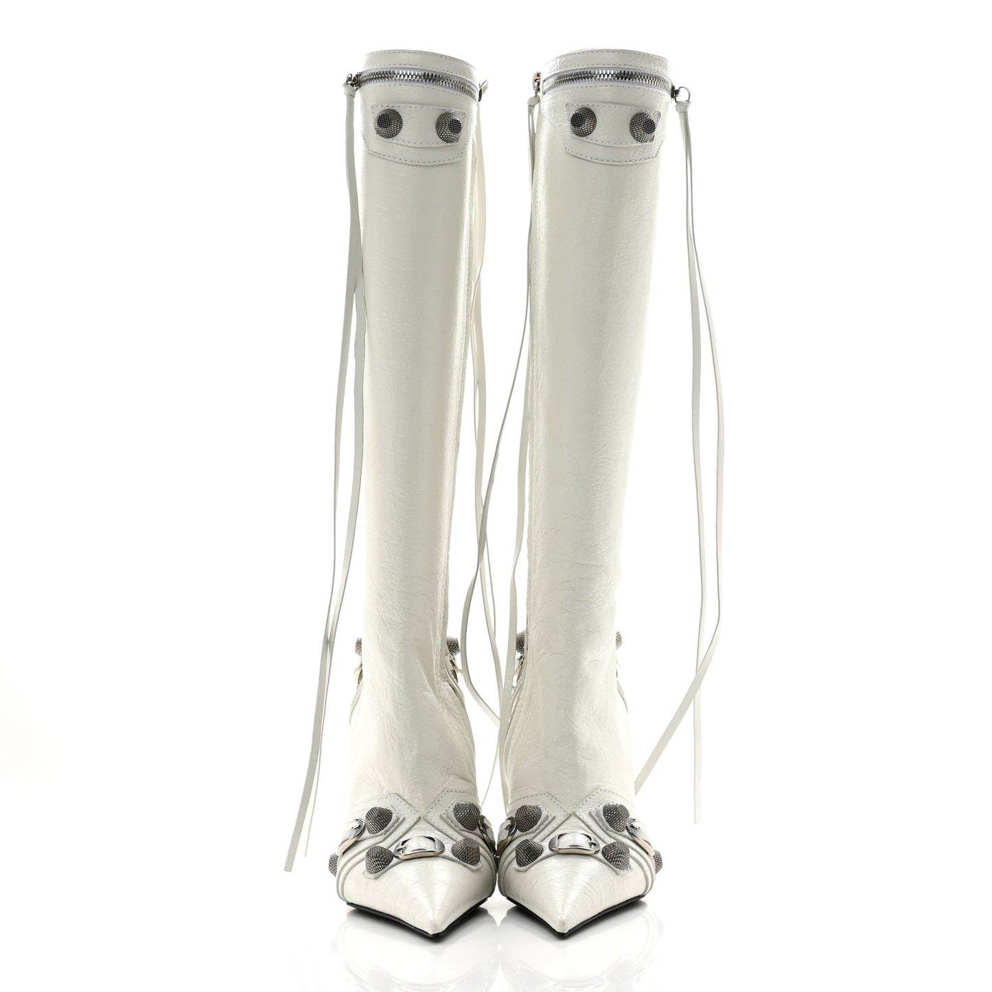 Agneau Arena Cagole 90mm Boots 37 Optic White Silver