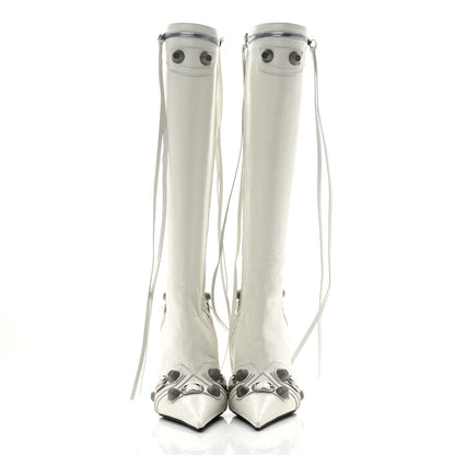 Balenciaga Agneau Arena Cagole 90mm Boots 37 Optic White Silver 2 of 10