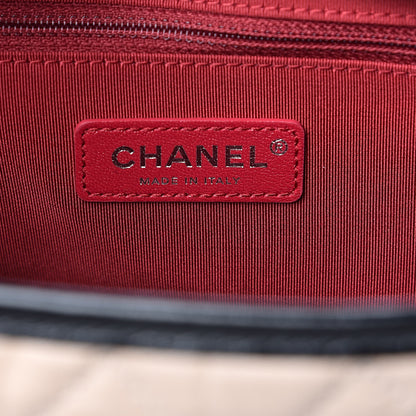 Chanel Aged Calfskin Quilted Medium Gabrielle Hobo Beige Black 6 of 9
