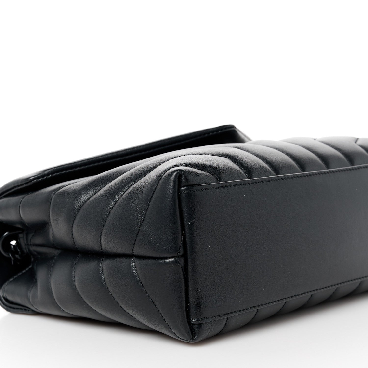 Saint Laurent Calfskin Y Quilted Monogram Monochrome Small Loulou Chain Satchel Black 10 of 12