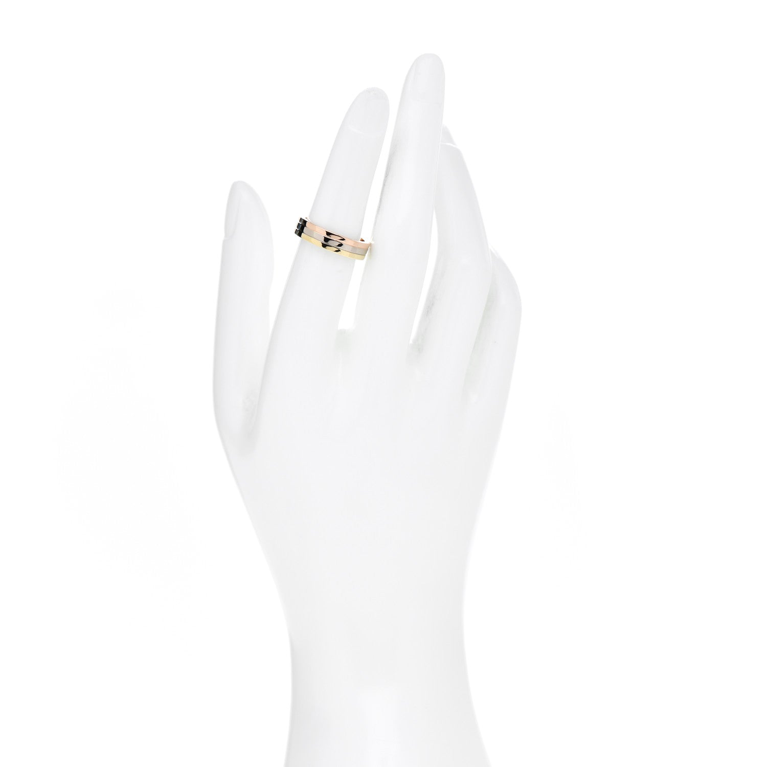 Cartier 18K Pink White Yellow Gold 4.8mm Vendome Louis Cartier Wedding Band Ring 51 5.75 2 of 4