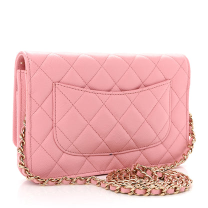 Chanel Caviar Quilted Wallet on Chain WOC Light Pink 2 of 11