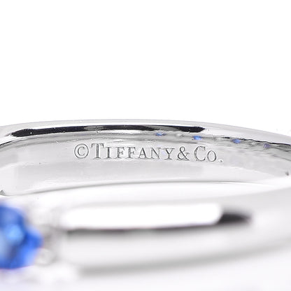 Tiffany Platinum Diamond Blue Sapphire Embrace Ring 49 5 5 of 6