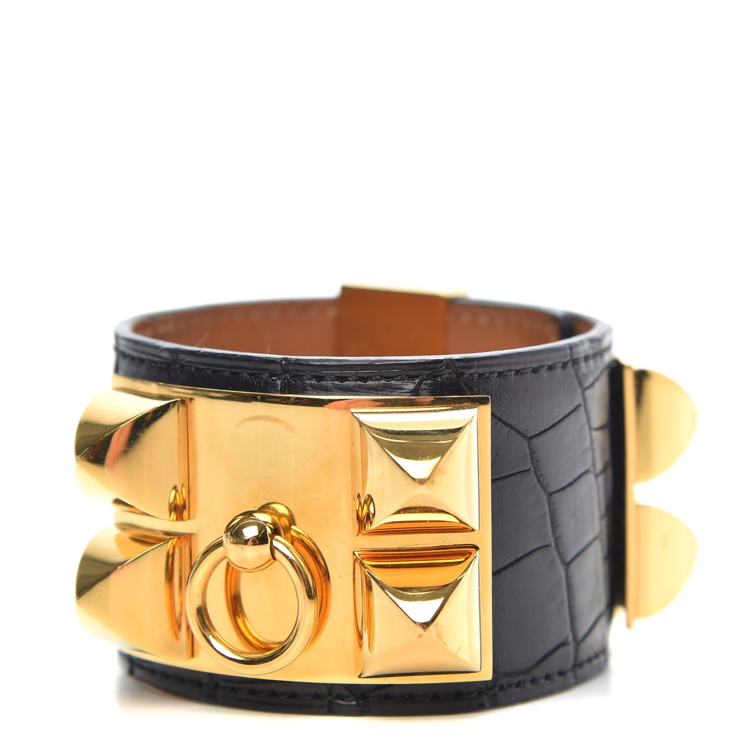 Hermes Matte Alligator Collier de Chien CDC Bracelet S Black 1 of 6