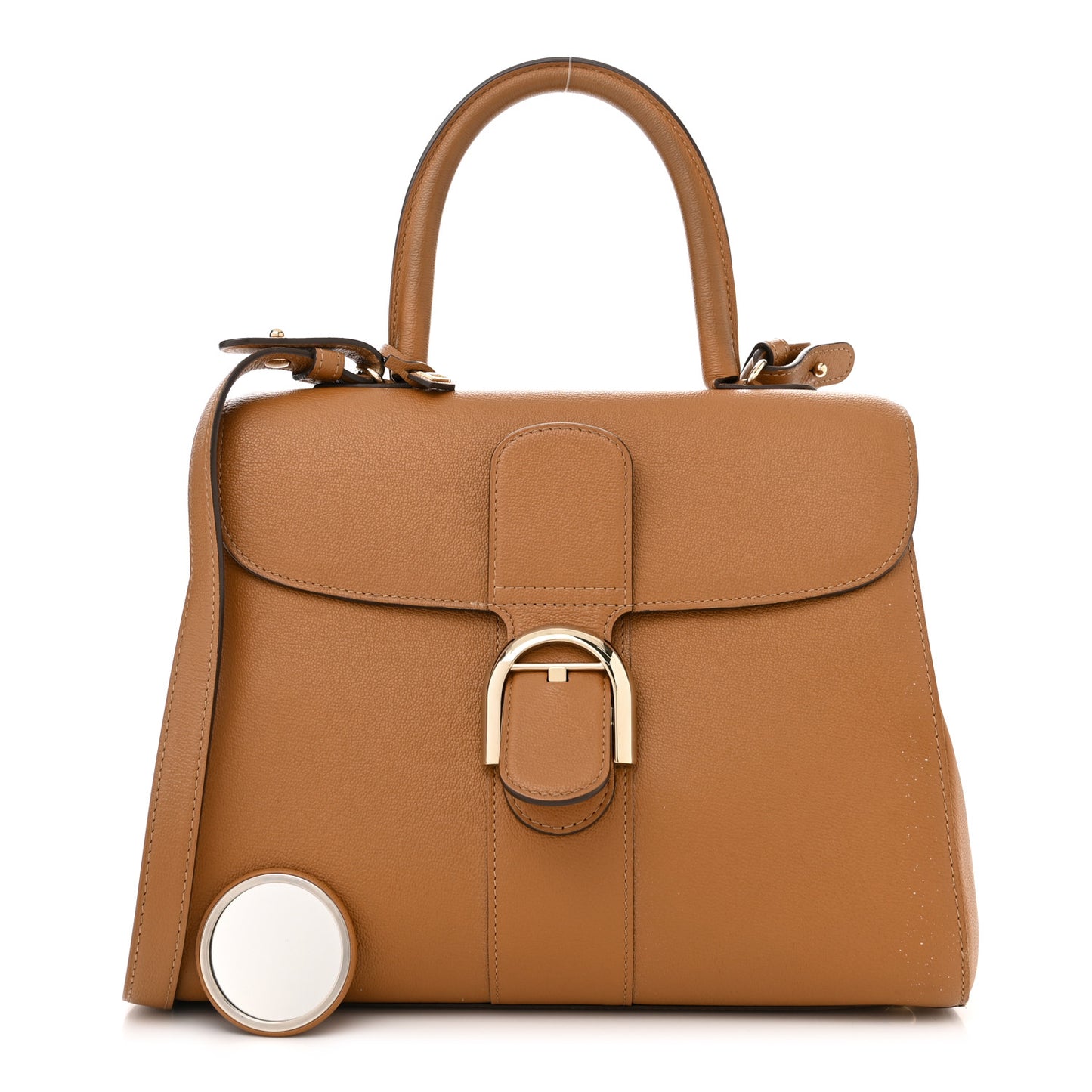 Grained Calfskin MM Brillant Satchel Natural