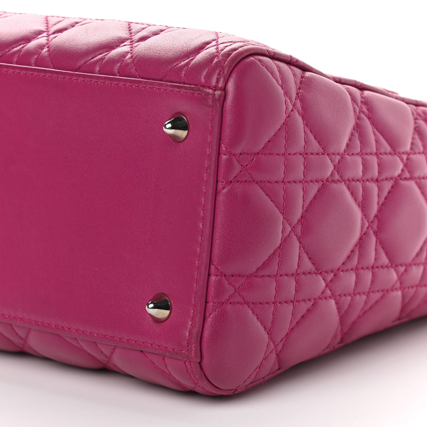 Christian Dior Lambskin Cannage Medium Lady Dior Fuchsia 5 of 10