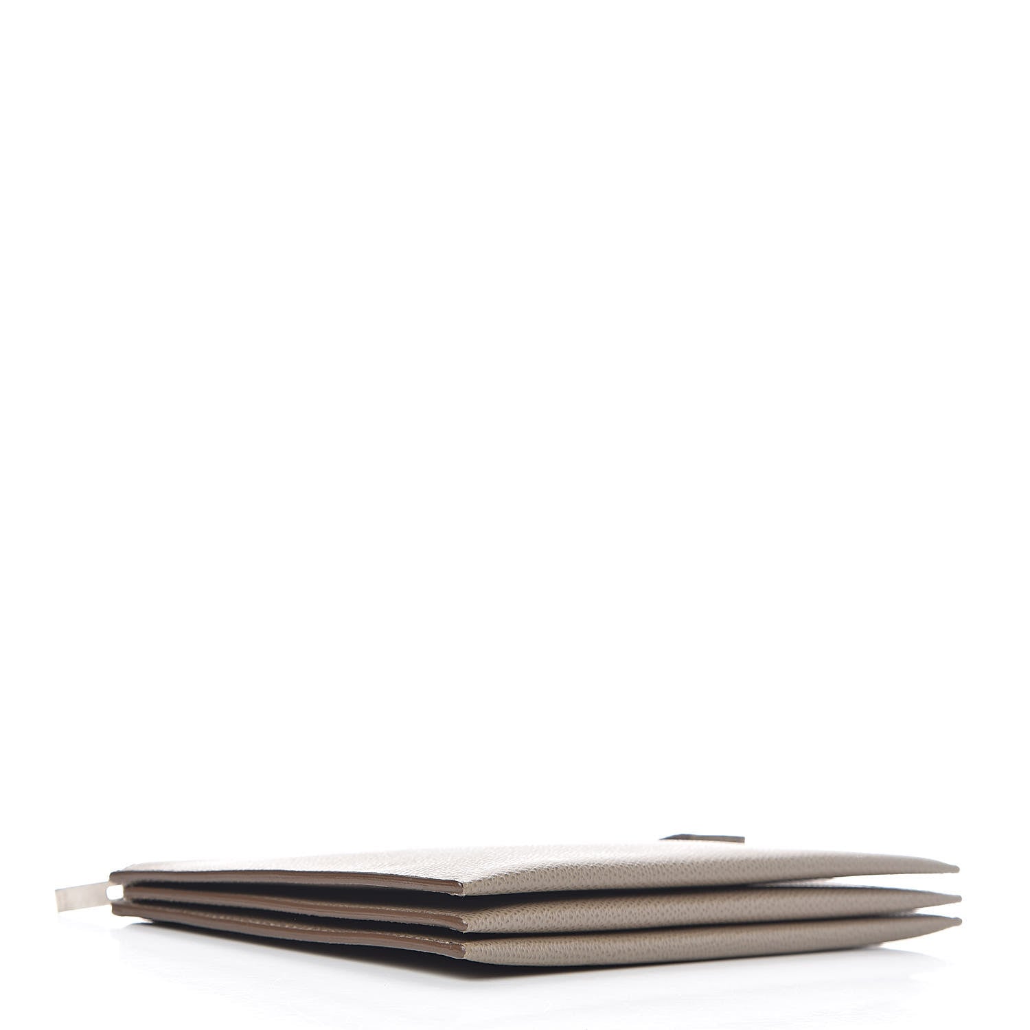 Celine Shiny Grained Calfskin Solo Trio Cosmetic Pouch Taupe 4 of 9