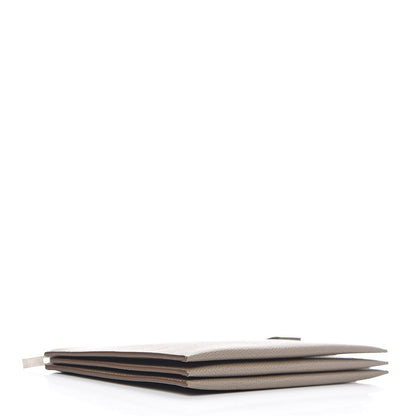 Celine Shiny Grained Calfskin Solo Trio Cosmetic Pouch Taupe 4 of 9