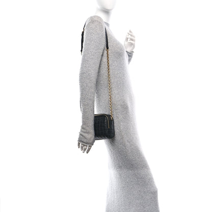 Saint Laurent Lambskin Carre Quilted Cassandre Mini Camera Bag Black 2 of 9