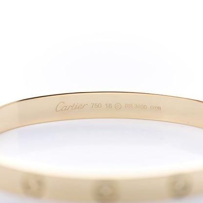 Cartier 18K Yellow Gold LOVE Bracelet 16 4 of 5