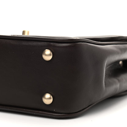 Chanel Lambskin Chevron Quilted Medium Single Flap Bag Dark Brown 10 of 10