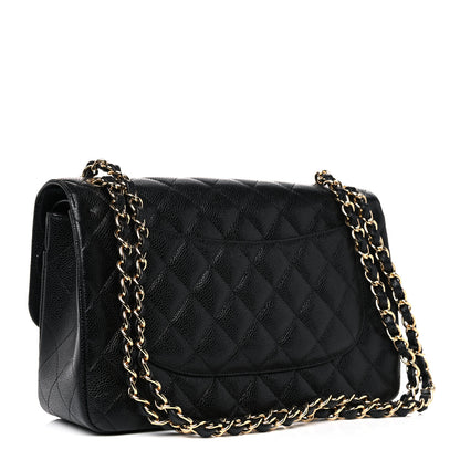 Chanel Caviar Quilted Jumbo Double Flap Black 2 of 9