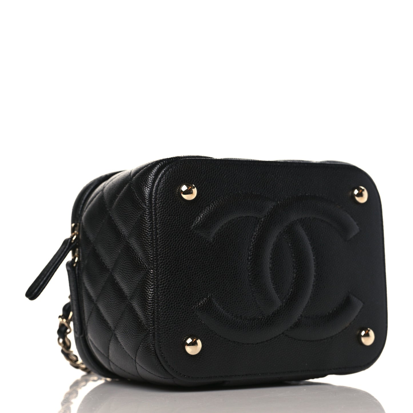 Caviar Quilted Small CC Vanity Case Black