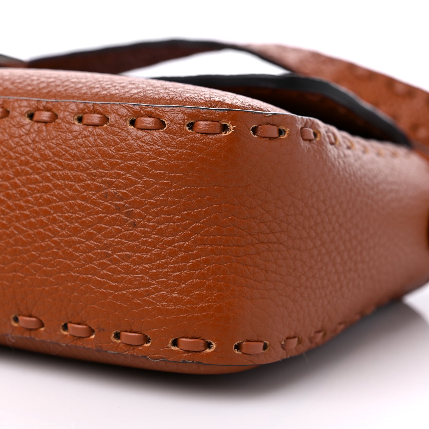 Cuoio Roma Sellerissima Nappa Sintetica Tape Stitch Baguette Brandy