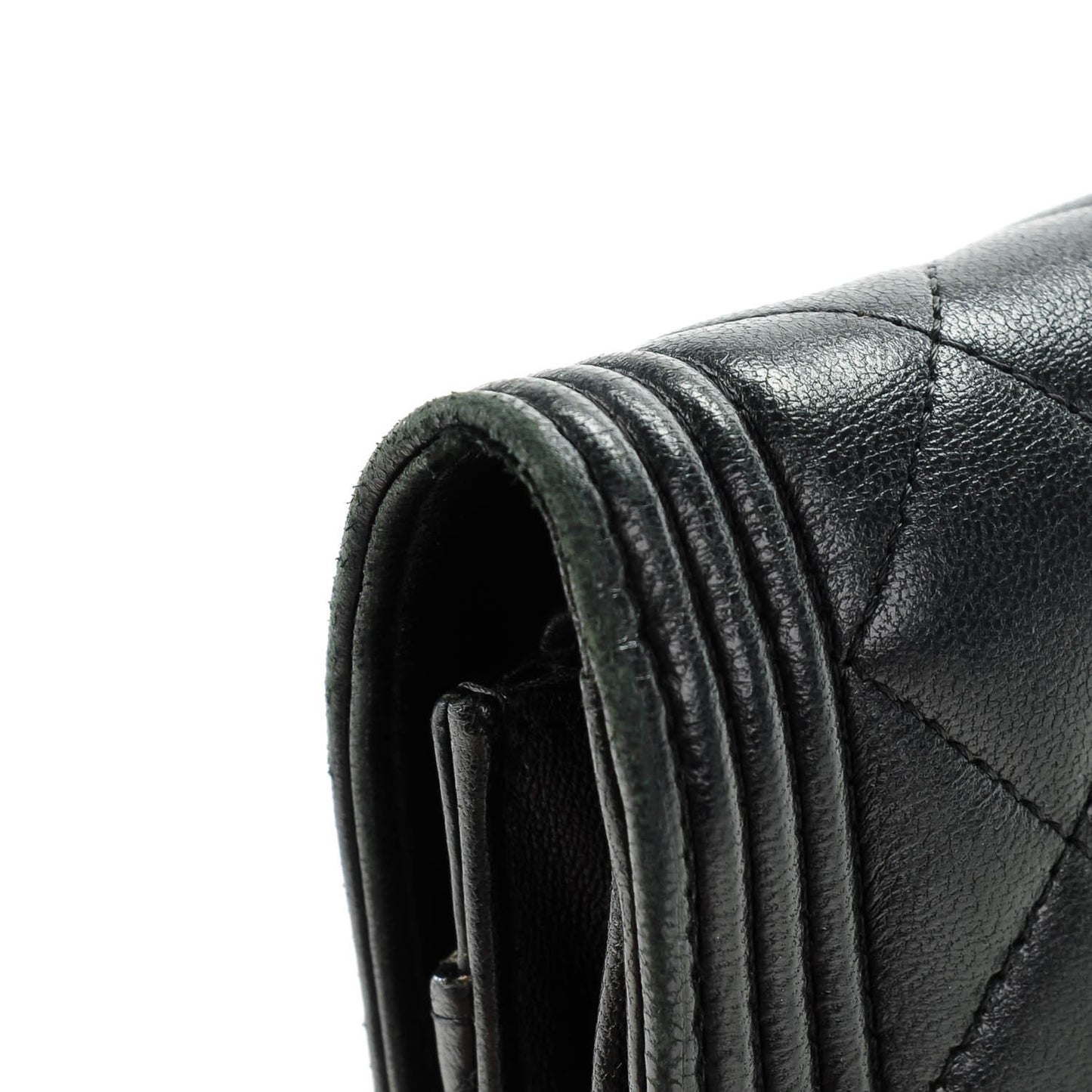 Lambskin Quilted Boy Wallet On Chain WOC Black
