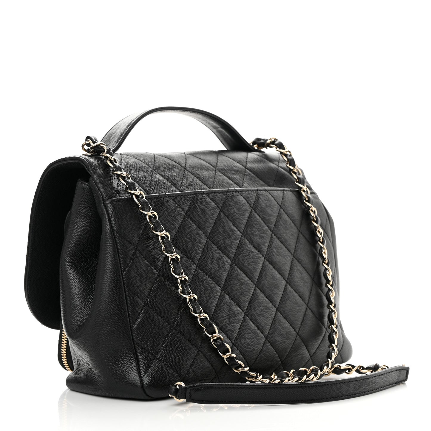 Caviar Quilted Large Business Affinity Flap Black