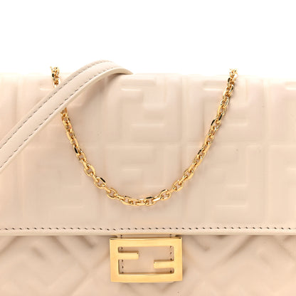 Fendi Nappa Matisse FF Embossed Wallet On Chain Baguette Camelia 8 of 17