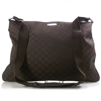 Gucci Nylon Monogram Flat Messenger Bag Brown 1 of 10