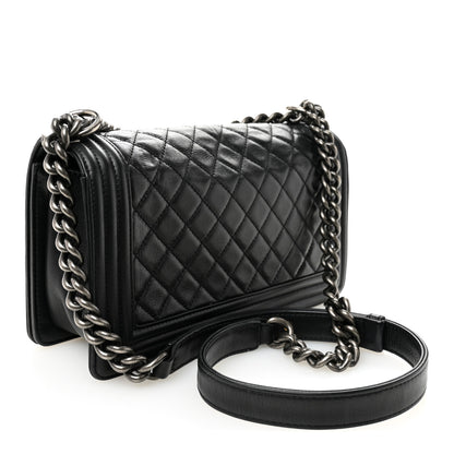 Chanel Calfskin Quilted Medium Boy Flap Black 3 of 10