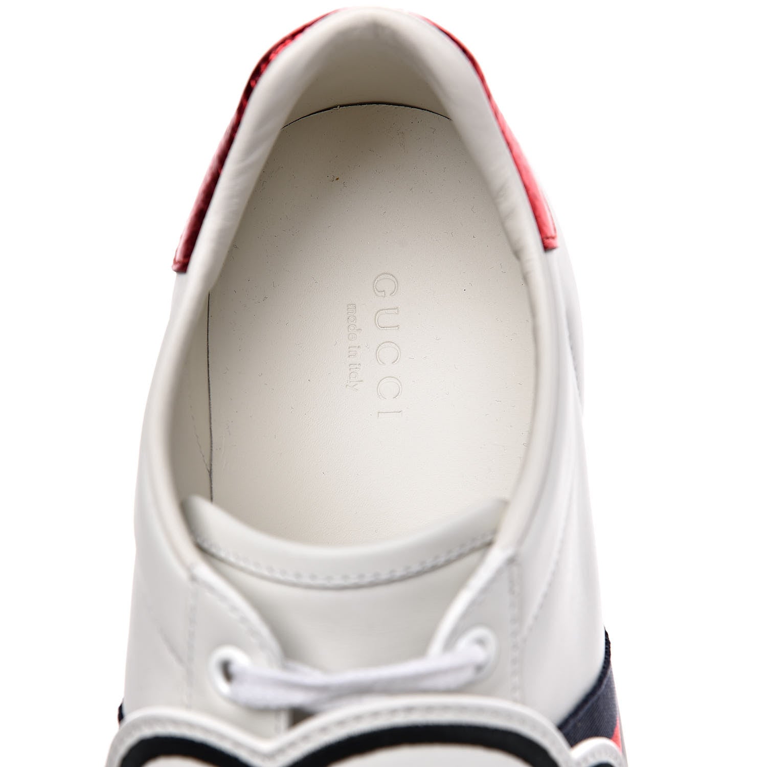 Gucci Calfskin Ayers Blind For Love Embroidered Womens Ace Sneakers 39.5 White 7 of 11
