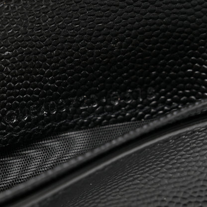Saint Laurent Grain De Poudre Matelasse Chevron Monogram Compact Zip Around Wallet Black 7 of 7