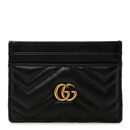 Gucci Calfskin Matelasse GG Marmont Card Holder Black 1 of 6