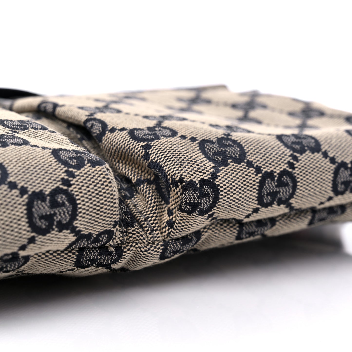 GG Monogram Web Double Pocket Belt Bag Navy
