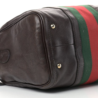 Gucci Calfskin Vintage Web Medium Boston Dark Brown 8 of 21