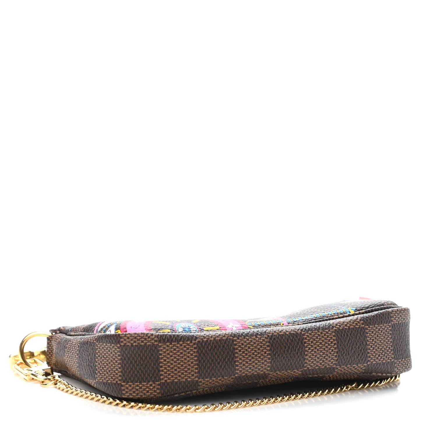 Louis Vuitton Damier Ebene 2020 Christmas Animation Big Wheel Mini Pochette Accessories Rose Ballerine 3 of 4