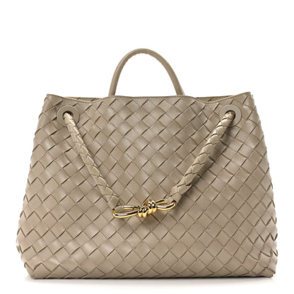 Bottega Veneta Nappa Intrecciato Medium Andiamo Shoulder Bag Ecru 1 of 9