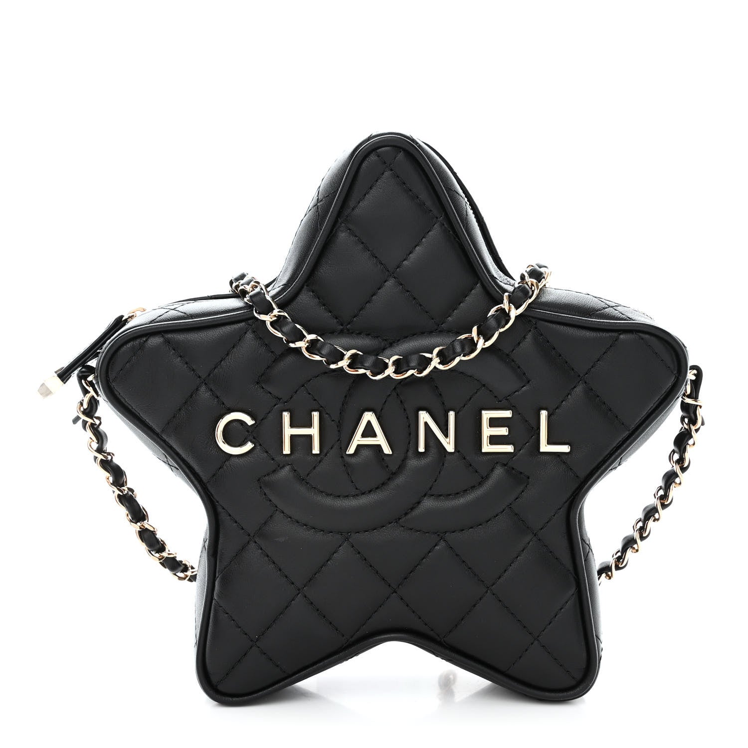 Chanel Lambskin Quilted Walk of Fame Star Bag Black 1 of 11