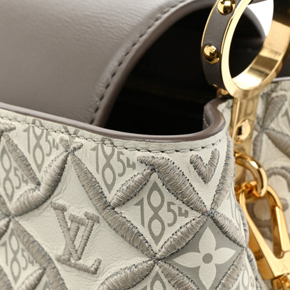 Louis Vuitton Calfskin Since 1854 Embroidered Capucines BB Ecru Taupe 12 of 13
