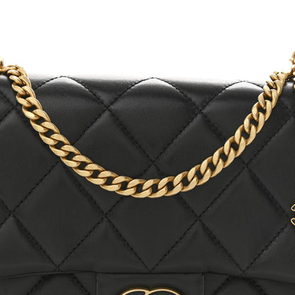 Chanel Lambskin Enamel Quilted Pending CC Square Flap Black 8 of 10