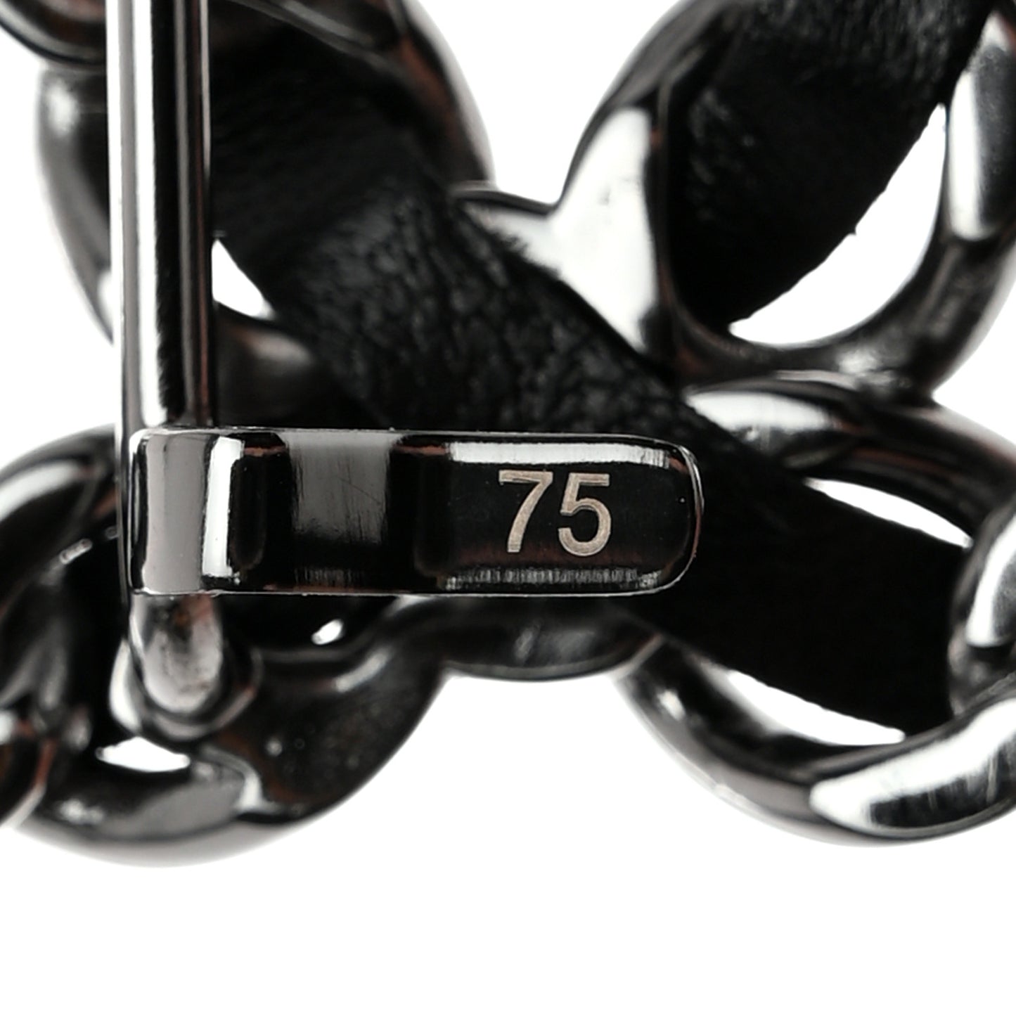Lambskin Ruched Chain CC Belt 75 30 Black
