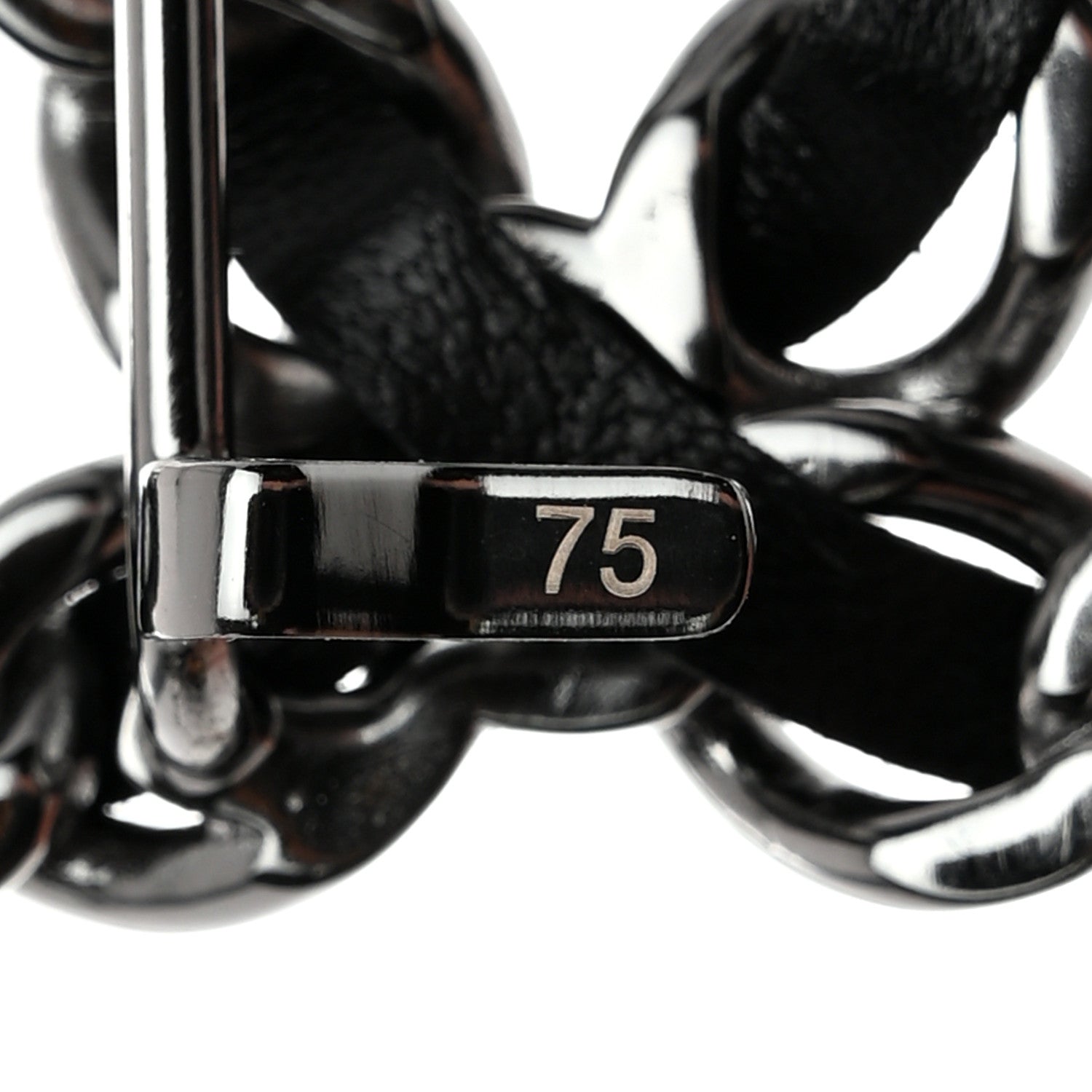 Chanel Lambskin Ruched Chain CC Belt 75 30 Black 4 of 5