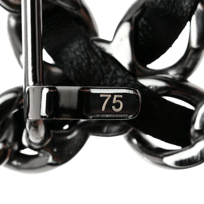 Chanel Lambskin Ruched Chain CC Belt 75 30 Black 4 of 5