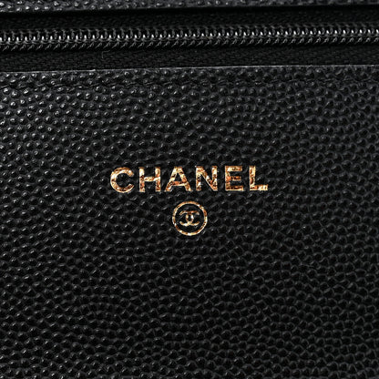 Chanel Shiny Caviar Quilted Turnlock Top Handle Wallet On Chain WOC Black 6 of 11