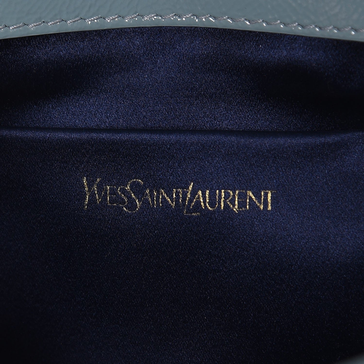 Saint Laurent Textured Patent Large Belle De Jour Clutch Light Blue 6 of 6