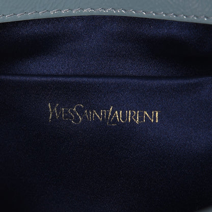 Saint Laurent Textured Patent Large Belle De Jour Clutch Light Blue 6 of 6